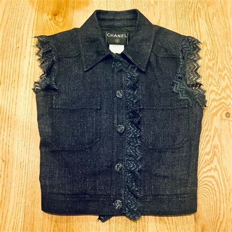 chanel top|chanel denim top.